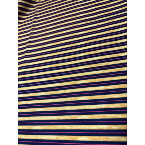 Debi Hubbs Timeless Treasures Striped Fabric 2007 19" x 44" Yellow & Navy Cotton - Picture 1 of 7